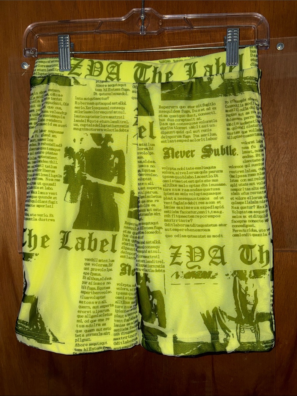 ZYA The Label Women’s Neon Yellow Mesh Shorts